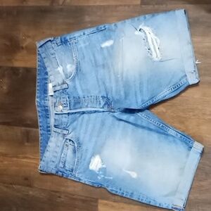 H&M distressed Lowrise button front jean shorts
